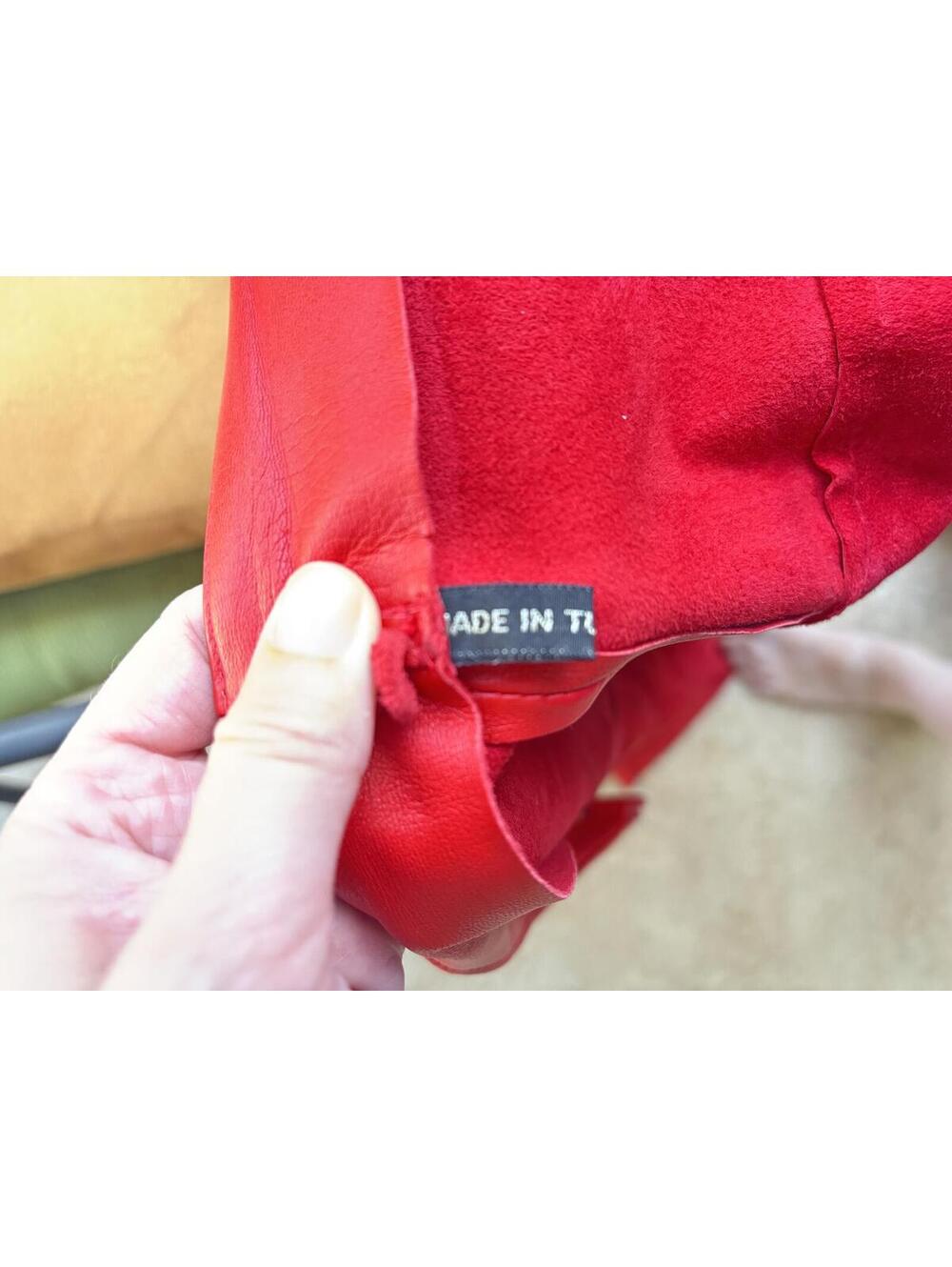 Lambskin Vintage Red Leather Midi Skirt From Turkey XS Small - Picture 6 of 8